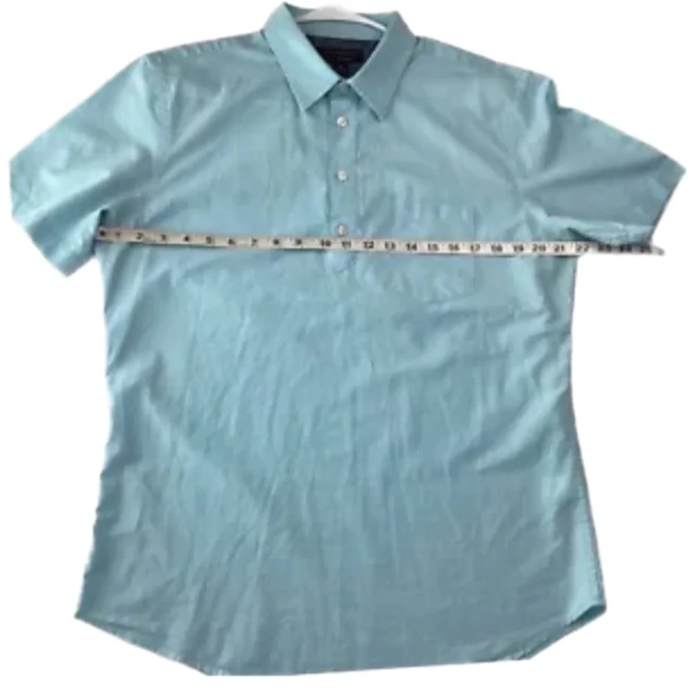 Banana Republic M 100% Cotton Cascade Blue Soft Wash Standard Fit Medium